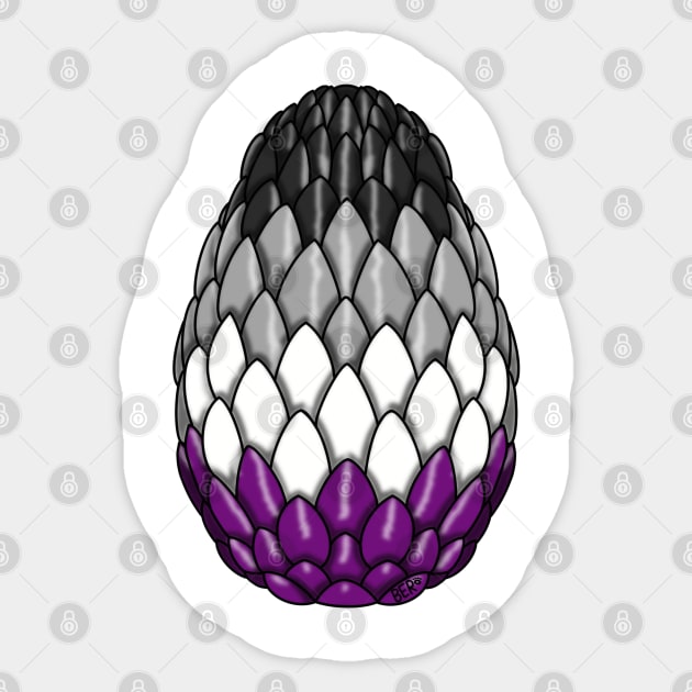 Asexual Pride Dragon Egg Sticker by SentABearToSpace 